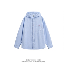 特P45无差价新款春夏时尚潮流连帽长袖衬衫-HS2721日系白底，男装衬衫，电商A003