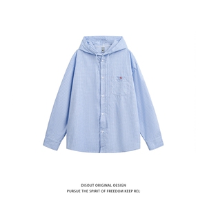 特P45 无差价新款春夏时尚潮流连帽长袖衬衫-HS2721 日系白底，男装衬衫，电商A003