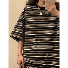 中性风条纹短袖T恤男大码立体口袋设计短袖T恤DT8768P40控59，男装T恤，星座227-7