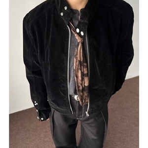 高级感机车皮衣外套男立领春秋2025新款男士宽松大码美式复古潮牌图片