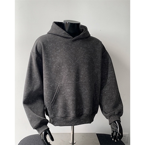 水洗扎染连帽加绒奥粒绒重磅无帽绳500克卫衣外套男 RH5310JR-P60图片