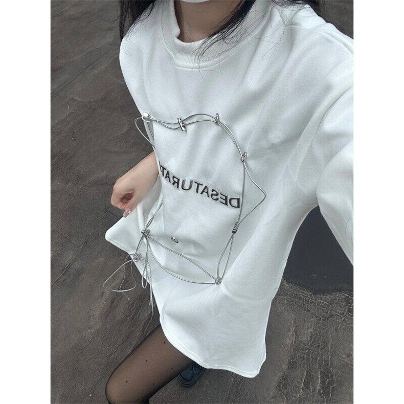 美式街头t恤潮牌cleanfit可调节环绳垫肩短袖夏季WLT55766-P45图片