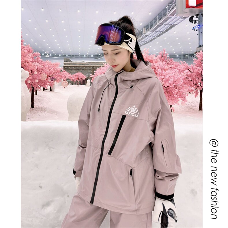 冬新大码宽松防水滑雪服套装中性两件套情侣款保暖外套TZ027-P240,男装休闲套装,电商A001-1