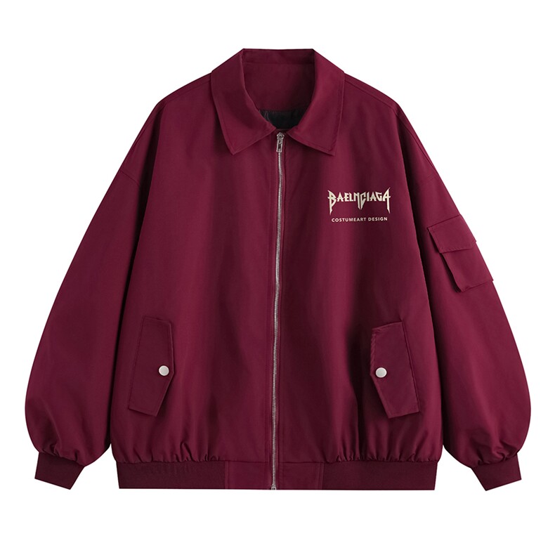 新款平铺侧边袖口袋棒球服字母印花飞行夹克A247-TPF6033特批65,男装夹克,电商A247-1