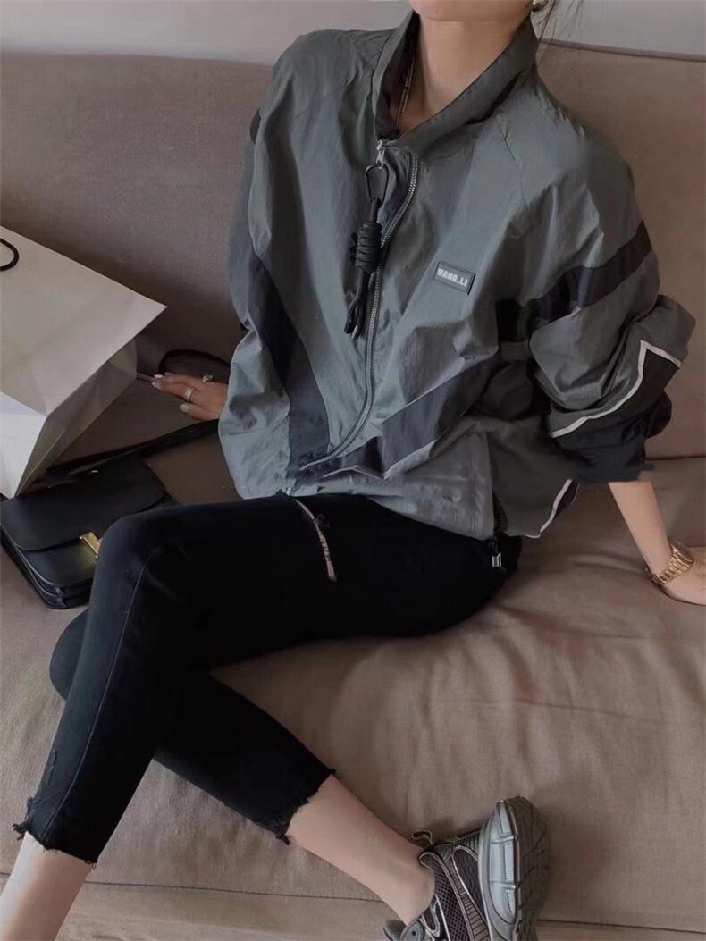百搭气质高级显瘦休闲拼色外套,女装其它,L·H·X