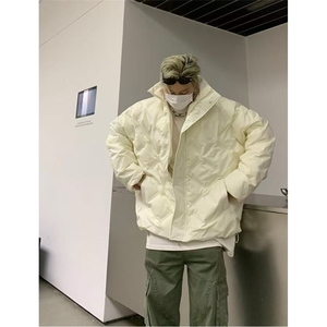 菱格立领棉服男女秋冬季潮牌宽松加厚保暖棉衣休闲情侣装外套图片