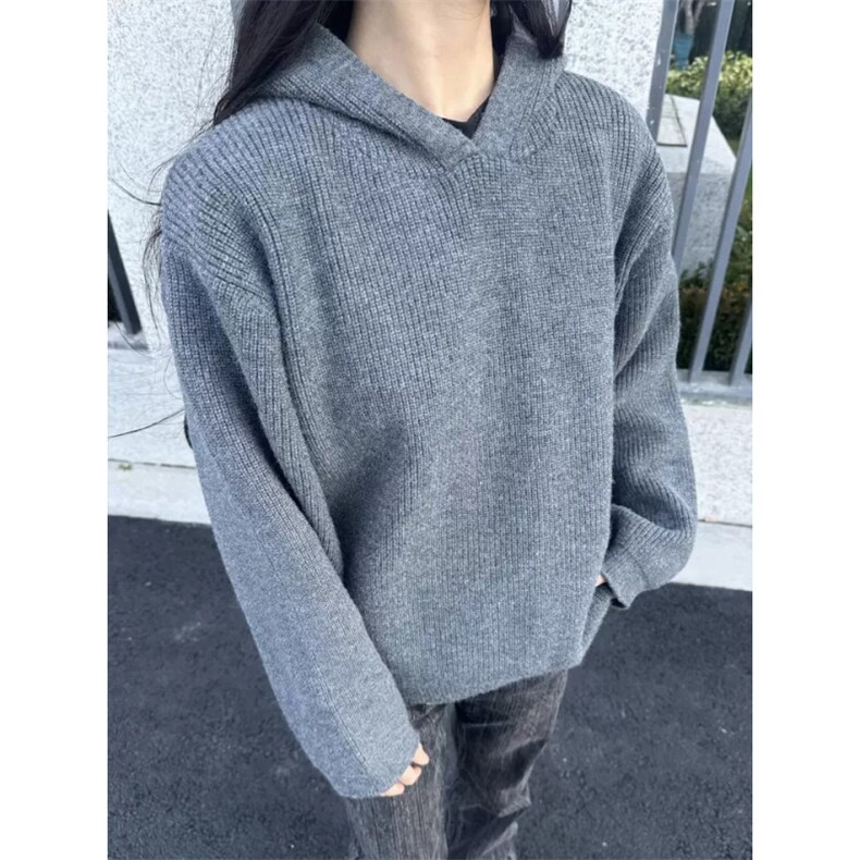 美式复古连帽毛衣男女冬季潮牌慵风连帽针织衫宽松外套Z7366P40,男装针织衫/毛衣,星座1112-1