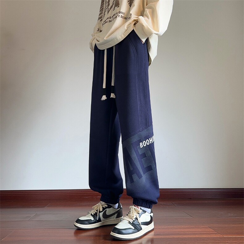 2024秋季新款内景大码美式菠萝格印花卫裤，男装卫裤，电商A022