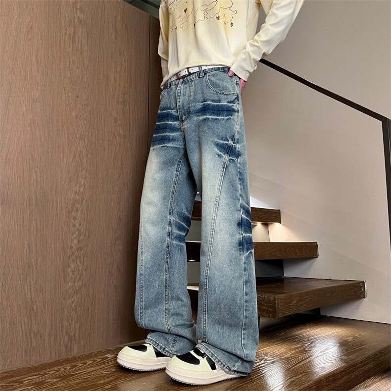 XZ616春季重磅美式猫须复古水洗渐变休闲牛仔长裤K26019特P40，男装休闲裤，星座512A（原616）