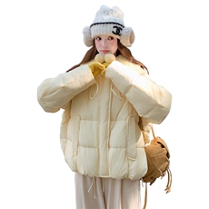 《数据款》欧货羊羔毛拼接毛领可脱卸90绒羽绒服2D045-P315-K458，女装羽绒服，2D045