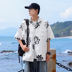 特P28无差价新款夏季时尚百搭衬衫-HC2205日系相机风3/10号到货，男装衬衫，电商A003