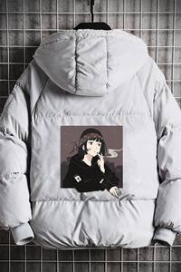MY16122-P100 加厚加绒连帽衣男大码服男面包服男 网格挂拍图片