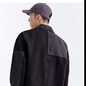 1506A/GY80790/P44男装春秋新款复古拼色牛仔夹克,宋浩闵男装穿搭图片