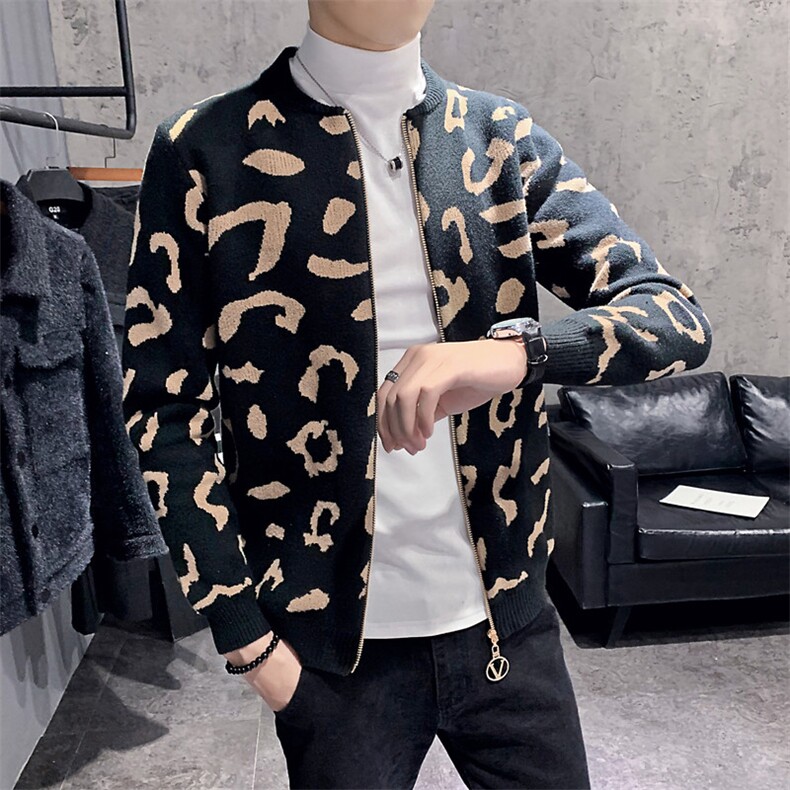 {店主风}秋冬男装新款针织衫外套社会拉链开衫毛衣C301B-KS04图片