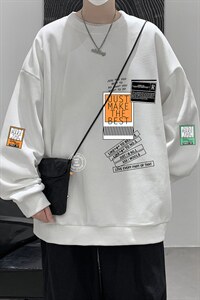 华夫格卫衣圆领卫衣男大码长袖t恤男外套 HW76121-P30加绒款-P40图片