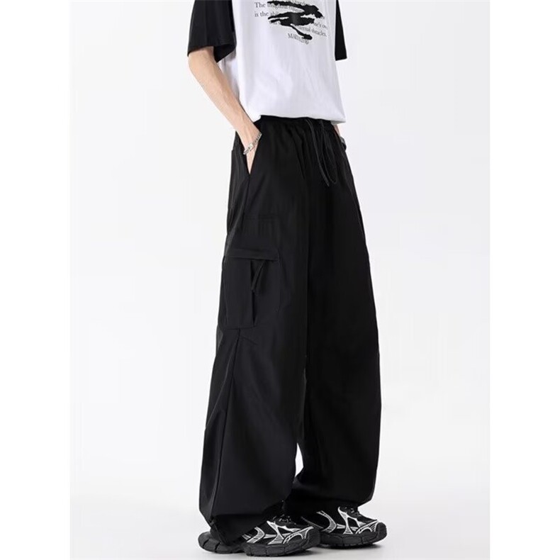 美式运动冲锋裤男夏季潮牌工装裤痞帅宽松直筒休闲长裤YKA97-P41,男装工装外套,星座208-5