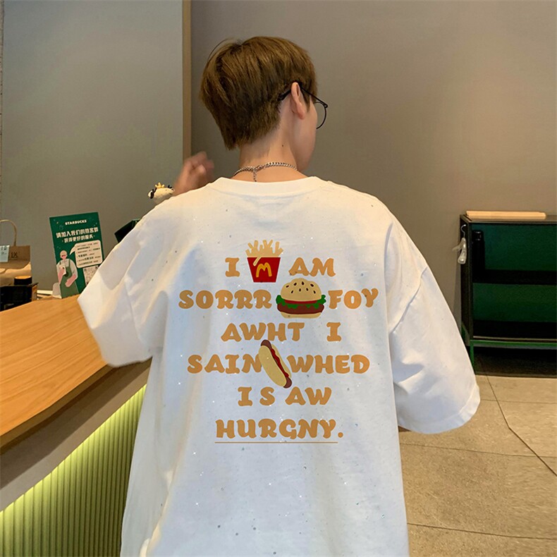 量大优供抖音视频支持得物配合二开美式满天星亮片短袖T恤MTX183,男装T恤,电商A486