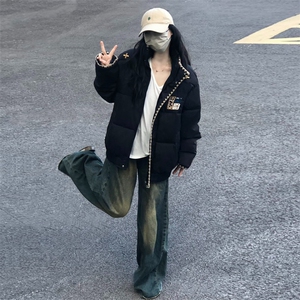 超好看民族风复古刺绣立领羽绒棉袄2025年巨好看超火情侣面包服潮图片