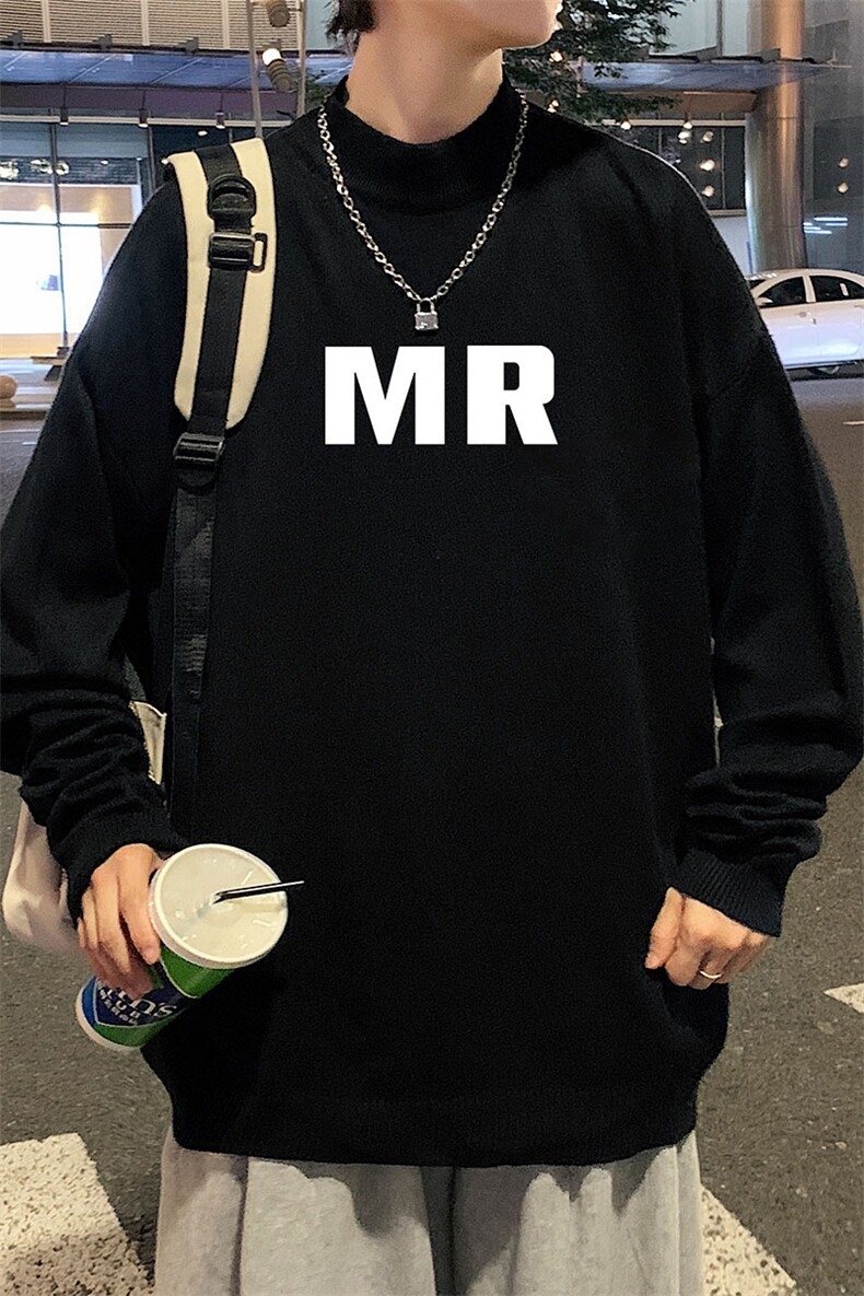 半高领毛衣男士大码针织衫男毛线衣男M18253-P45加绒款-P65,男装针织衫/毛衣,电商A040