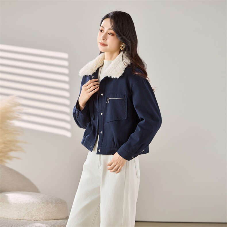 2025秋冬装新款加绒加厚短款外套,女装棉衣/棉服,梦芯尔