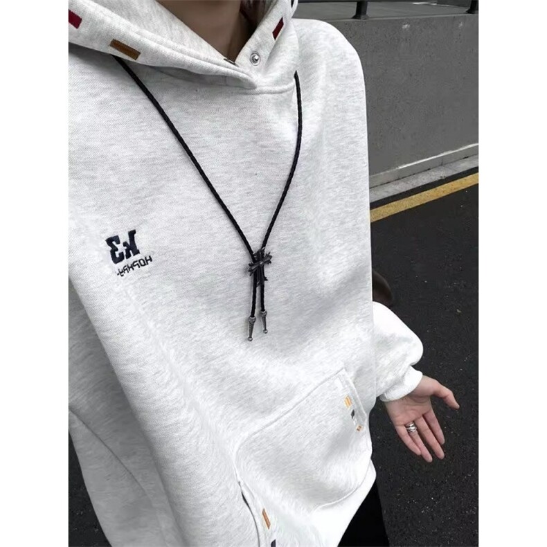 【004】5刺绣卫衣男廓形连帽衫青岛即墨外套A079-W07-P46,女装短外套,电商A079