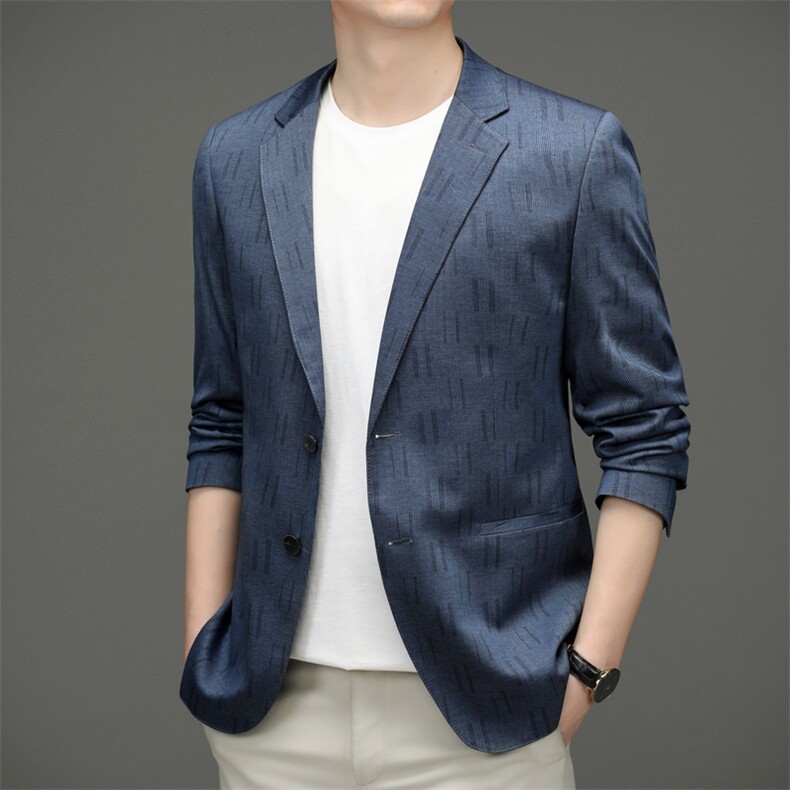 新款秋冬季男士外套服装休闲小西服修身中年商务上衣时尚潮流男装，男装西服，电商B212（原钱塘6029）