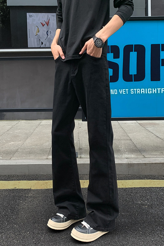 2026春季新款外景微喇弹力黑色牛仔裤S-5XLGK25676-特P24,男装牛仔裤,电商A022