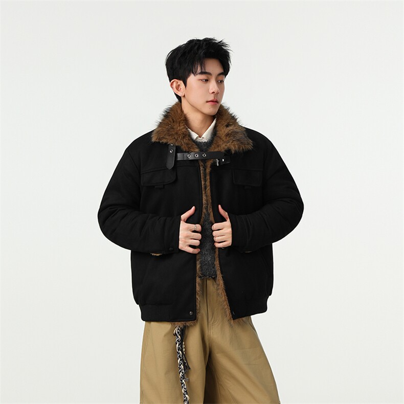 现货新款座山雕结构毛领棉服男MY085-P115,男装棉衣,电商A072