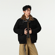 现货新款座山雕结构毛领棉服男MY085-P115，男装棉衣，电商A072