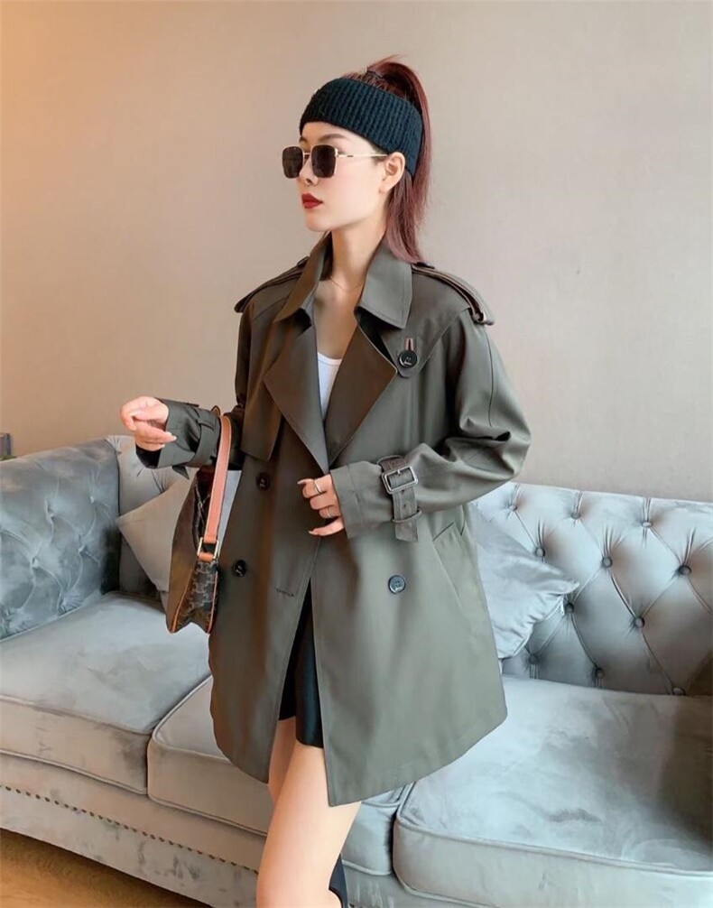 一手长大气收腰风衣，女装风衣，YO\VLF雅洛菲