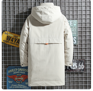 现货 羽绒服男中长款加厚21新款潮牌青少年冬工装外套8068P90图片
