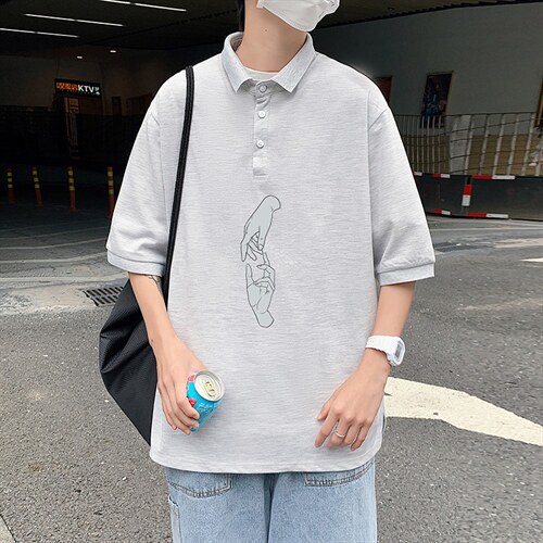 PL57147-P35翻领短袖polo衫男大码胖子半袖t恤男有领保罗衫模特，男装Polo衫，电商A040