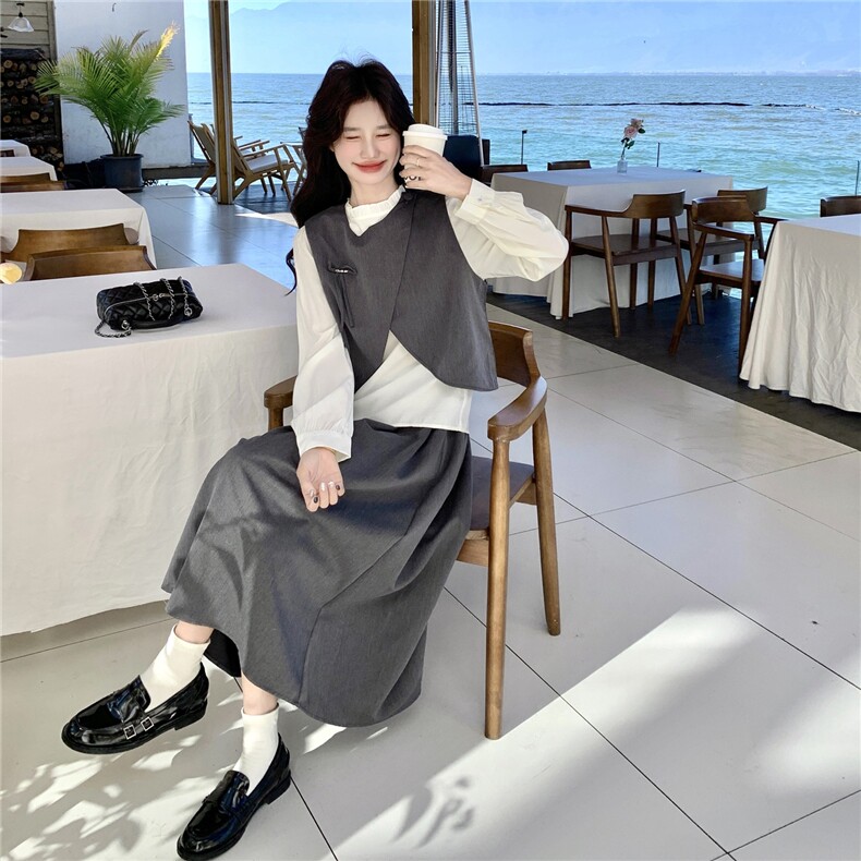 新款~衬衫+马甲+半裙休闲三件套套装裙2b237-6205-三件套p195k318,女装套装/套裙,2B237
