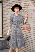 韩版修身连衣裙，女装连衣裙，红利秀雅