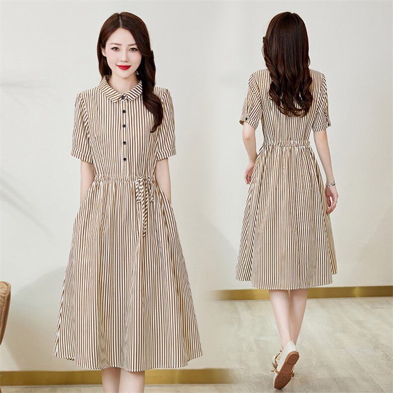 棉麻连衣裙夏季2024新款衣服大码女装超好看高端精致气质连身裙子,女装连衣裙,罗得堡
