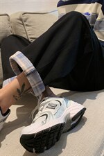 现货1405-1-ZY001-P45春秋翻边格子休闲裤男女中性九分裤，男装休闲裤，星座715-1