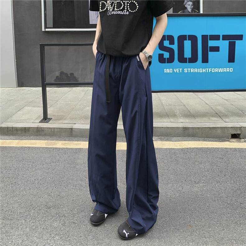 自带卡扣腰带 冰感夏季薄款直筒裤百搭垂感冰丝裤310A-4-KZ98-P30图片