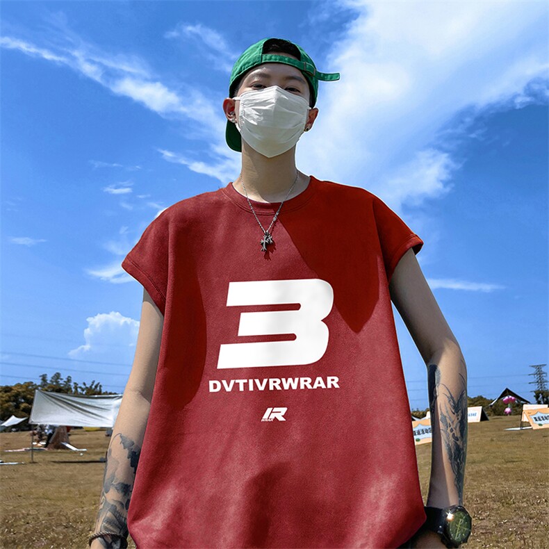 量大优供视频得物直播品230克夏季麂皮绒背心无袖T恤BJ311，男装背心/马甲，电商A486