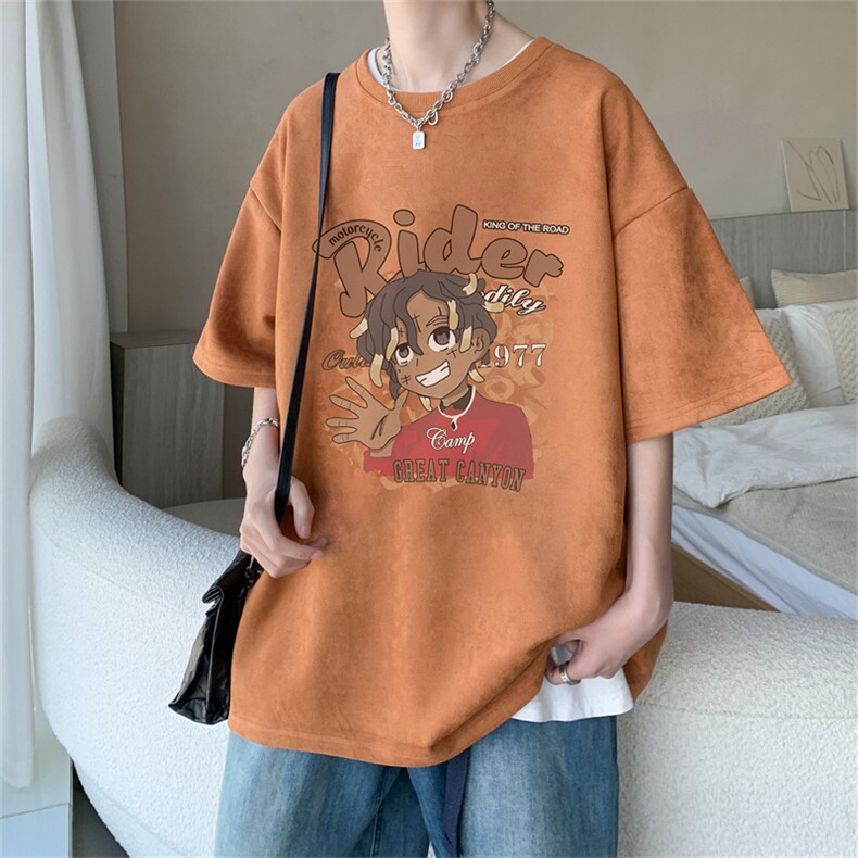 麂皮绒圆领休闲夏季短袖T恤男清凉RT3068-P28控48,男装T恤,电商B370