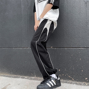 2024新款美式裤子男夏季直筒宽松撞色冲锋裤速干高街运动休闲长裤