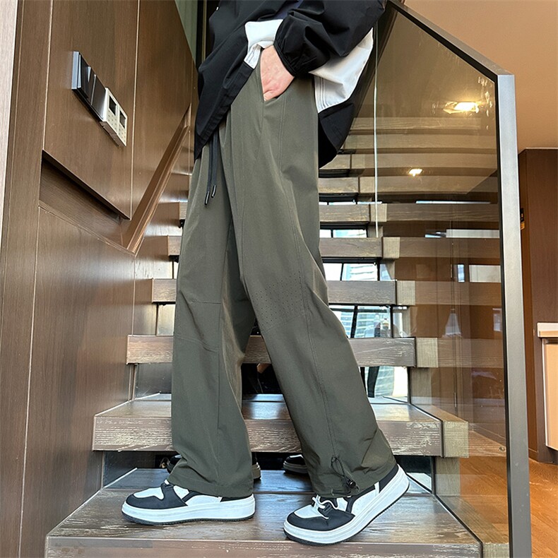 港风高品质休闲裤男裤宽松休闲裤抽绳冰丝裤MYK24-9812-P45,男装休闲裤,星座717