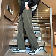 港风高品质休闲裤男裤宽松休闲裤抽绳冰丝裤MYK24-9812-P45，男装休闲裤，星座717