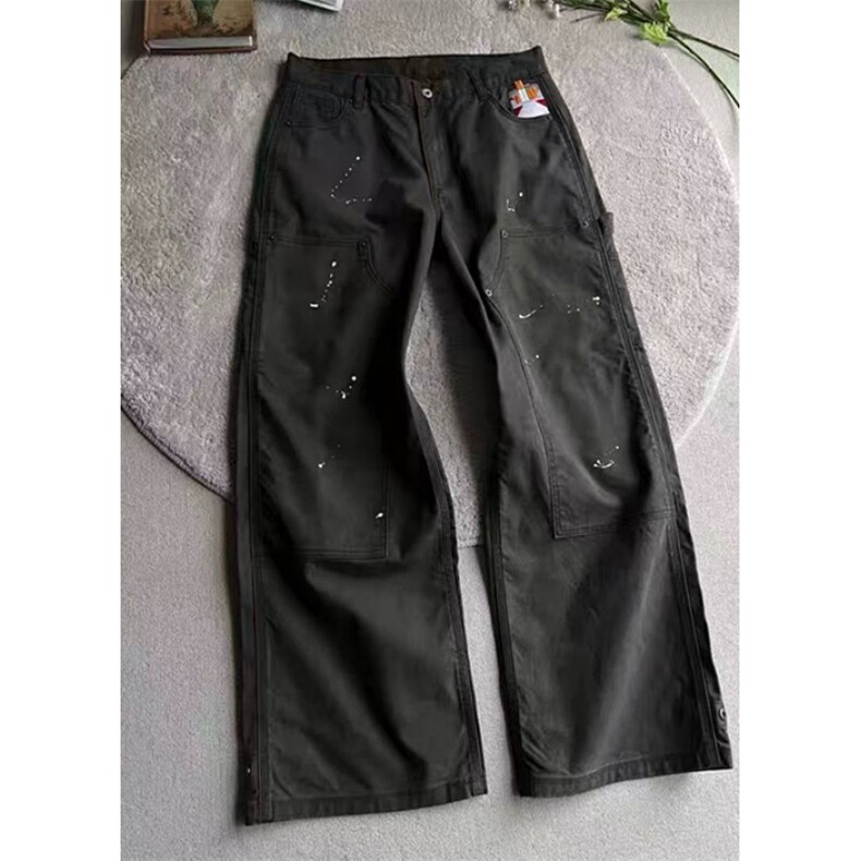 泼墨宽松直筒工装裤拼接撞色阔腿休闲牛仔裤男春季NA407,男装牛仔裤,星座1116A（原606A-3）