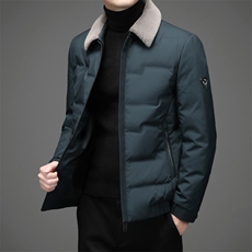 LD615钱塘2020-2秋冬新款中老年男士商务休闲毛领羽绒服外套P240，男装羽绒服，钱塘207-2