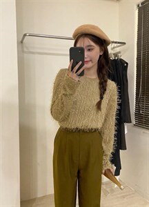 火爆补单毛毛亮片小衫,其它,唇蔻