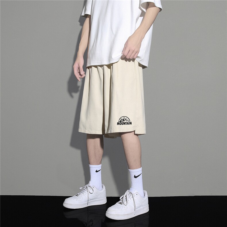 2023夏季新款开叉短裤休闲宽松字母五分裤男K110P25--控38,男装休闲裤,电商A247-1