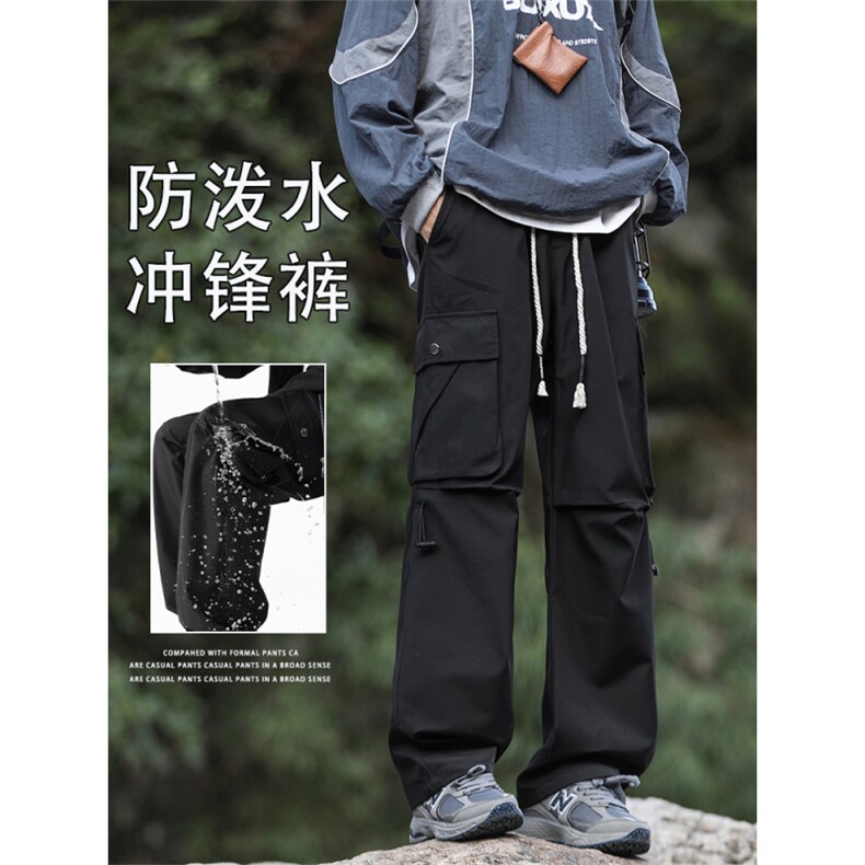 秋季防泼水冲锋长裤男机能工装裤宽松户外运动长裤子K720-特批-39图片