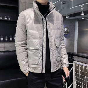 312A-9903-P175 2025冬季新款时尚羽绒服韩版皮外套男80%白鸭绒C图片