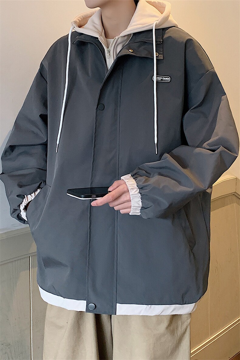 XZ102B-1秋季假两件宽松/连帽休闲外套潮夹克JK2302P80,男装夹克,星座102B-1
