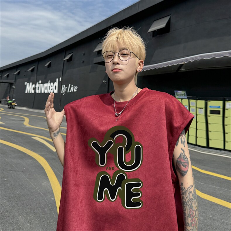 麂皮绒背心坎肩男T恤美式港风潮JB440-特P19控38,男装背心/马甲,电商B370